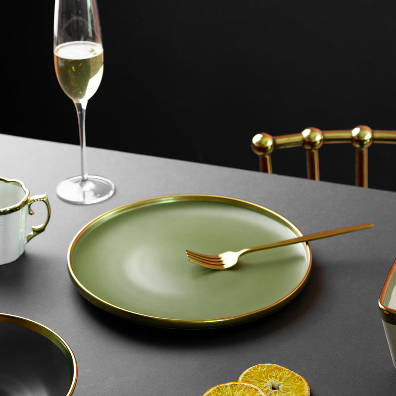 Gold Edge Suave Dinner Plate Dinner Plates June Trading Sage Green  