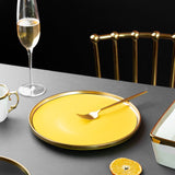 Gold Edge Suave Dinner Plate Dinner Plates June Trading Butter Yellow  