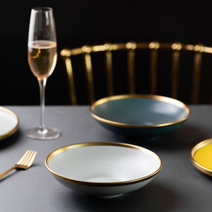 Gold Edge Suave Main Course Bowl Pasta Bowl June Trading   