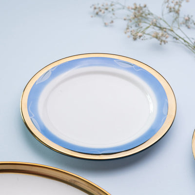 Gold & Aqua Tone Snack Plate (Clearance Sale) Snack Plate June Trading   