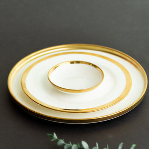 Aurulent Rim Appetizer Plate Serving Bowls June Trading   