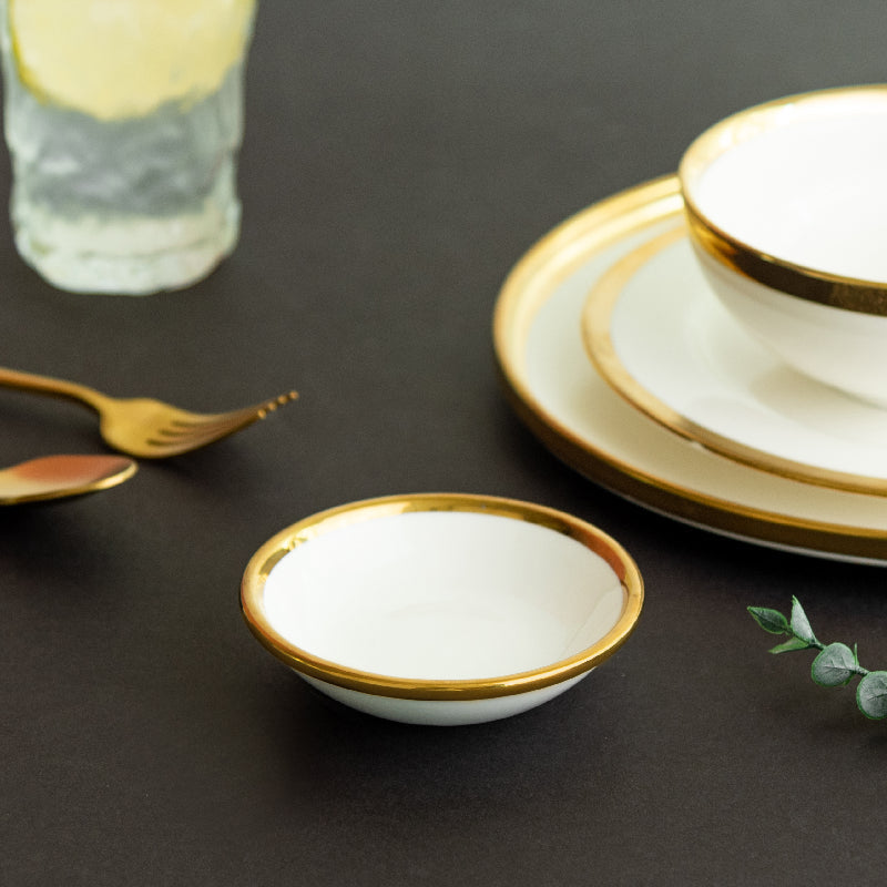 Aurulent Rim Dessert Plate Serving Bowls June Trading   