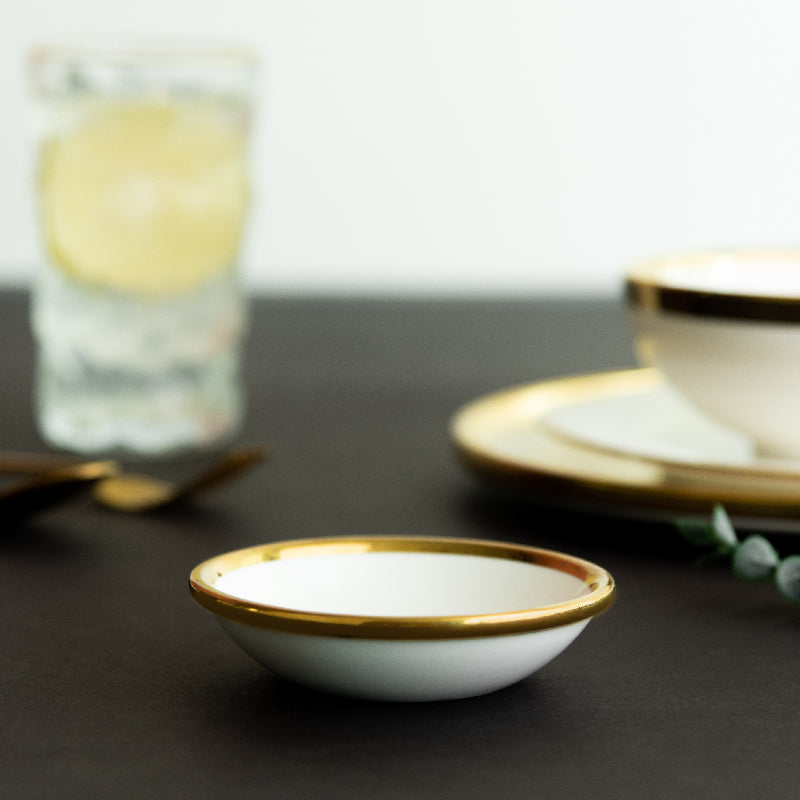 Aurulent Rim Dessert Plate Serving Bowls June Trading   