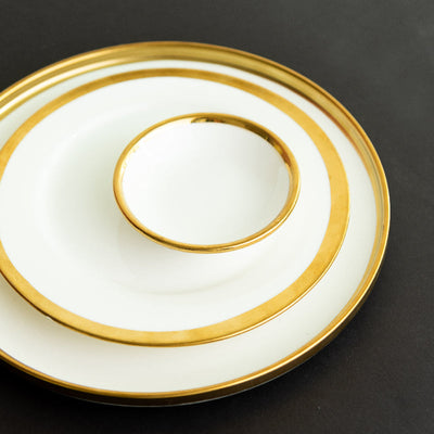 Aurulent Rim Dessert Plate Serving Bowls June Trading   