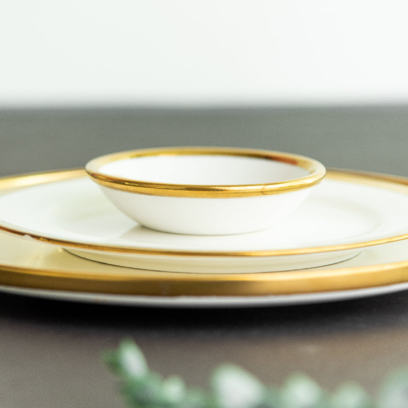 Aurulent Rim Dessert Plate Serving Bowls June Trading   