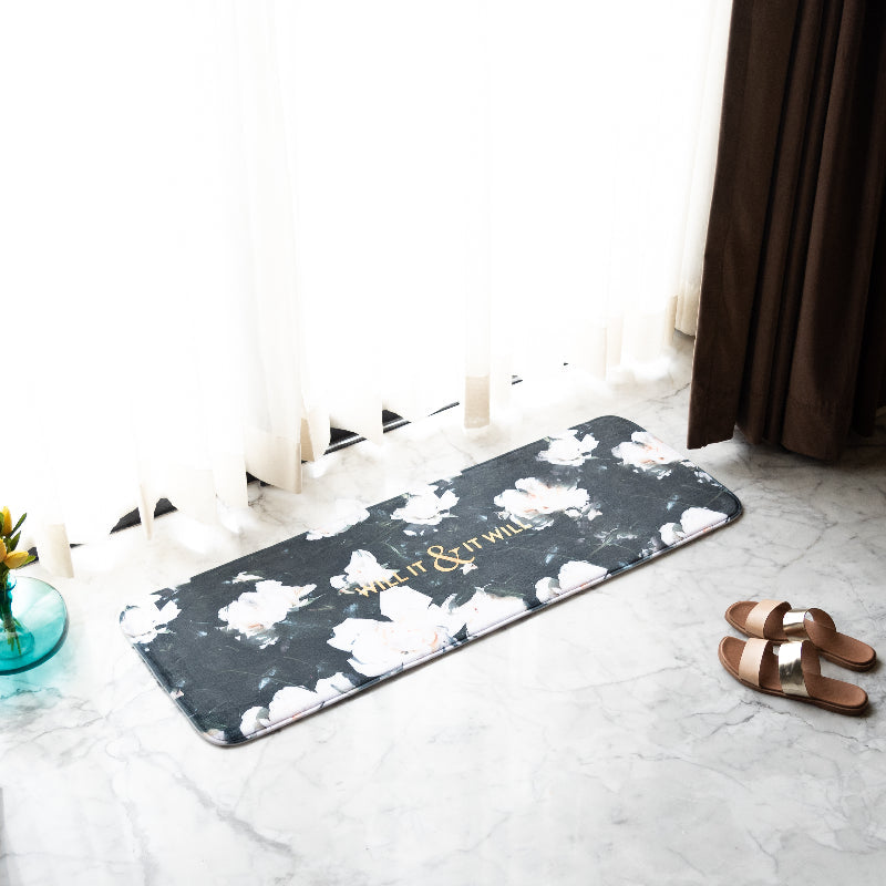 Floral Will It Soft Feel Long Mat Runner | Runner Mats | The June Shop