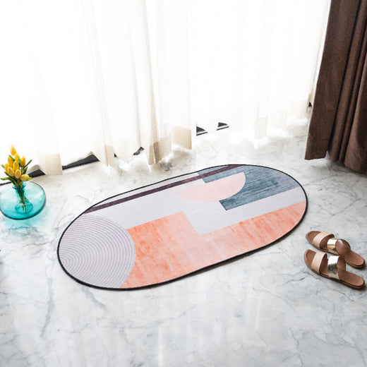 Washed Abstract Tones Designer Oval Rugs Designer Oval Rugs June Trading   