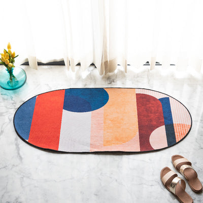 Artistic Abstract Pattern Designer Oval Rugs Designer Oval Rugs June Trading   