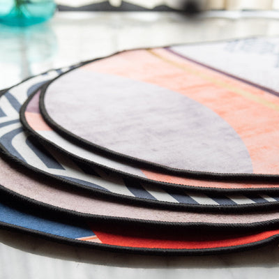 Washed Abstract Tones Designer Oval Rugs Designer Oval Rugs June Trading   
