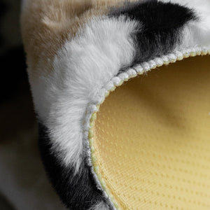 Abstract Slate Grey Soft Faux Fur Rug Rugs The June Shop   