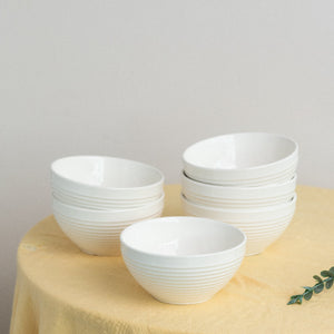 Ivory White Swirl Bowl (Set of 4) Bowls June Trading   