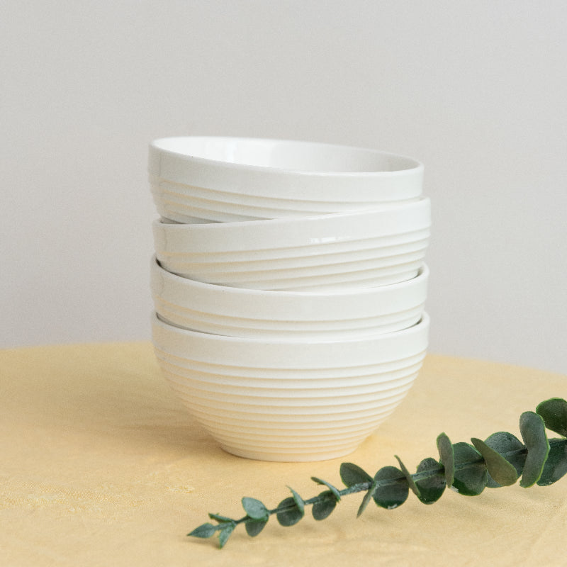 Ivory White Swirl Bowl