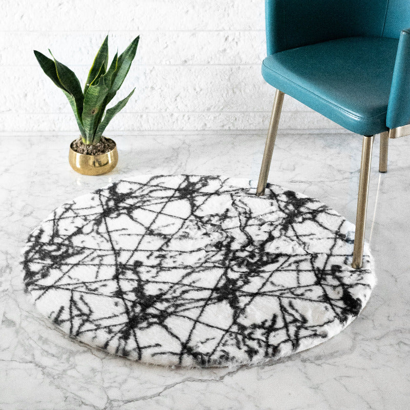 Paint Splatter Design Soft Faux Fur Rug