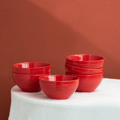 Rogue Red Swirl Bowl (Set of 4) Bowls June Trading   