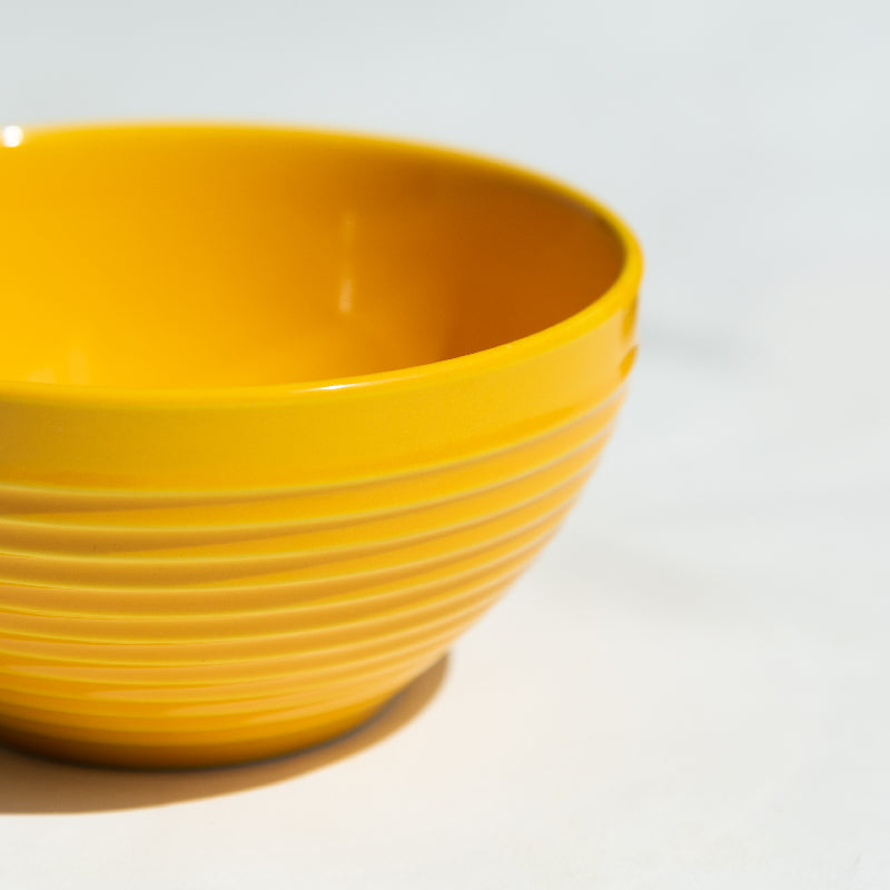 Mustard Yellow Swirl Bowl Bowls June Trading   