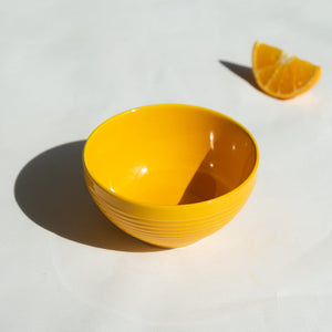 Mustard Yellow Swirl Bowl Bowls June Trading   
