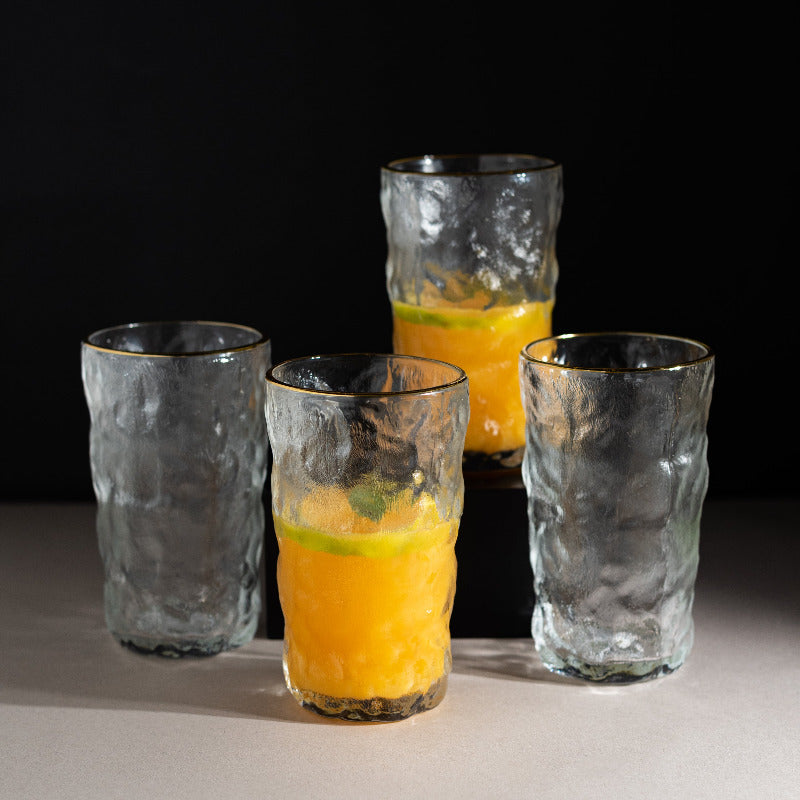 Lavish Frosted Glass Set Of 4 (Large) Glasses June Trading   