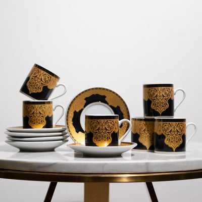 Traditional Ornate Tea Cup & Saucer Set (65 ml) Mini Tea Cups Set June Trading   