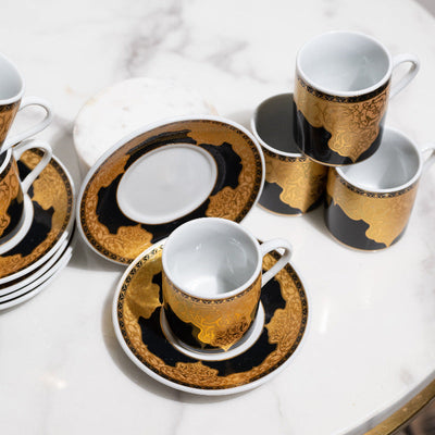 Traditional Ornate Tea Cup & Saucer Set (65 ml) Mini Tea Cups Set June Trading   