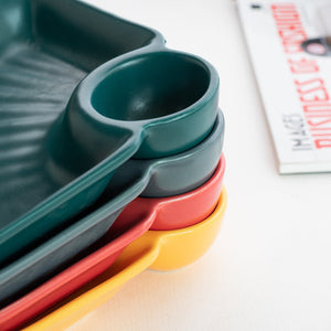 Crinkled Appetiser & Starter Plate With Dip Snack Plate June Trading   