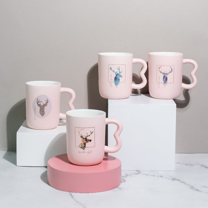 Reindeer Embellished Ceramic Tea Cup With Tea Pot Set Tea & Coffee Sets June Trading   