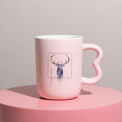 Reindeer Embellished Ceramic Coffee Mugs Coffee Mugs June Trading Nordic Reindeer Cup (1Pc)  