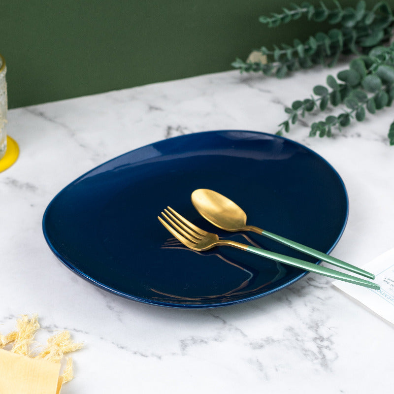 Vivid Oval Serving Plate Dinner Plates June Trading Royal Blue  