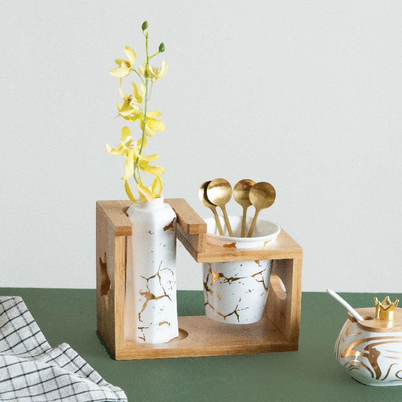 Idyllic Cutlery Stand & Vase With Spoon Set Cutlery Stand June Trading   