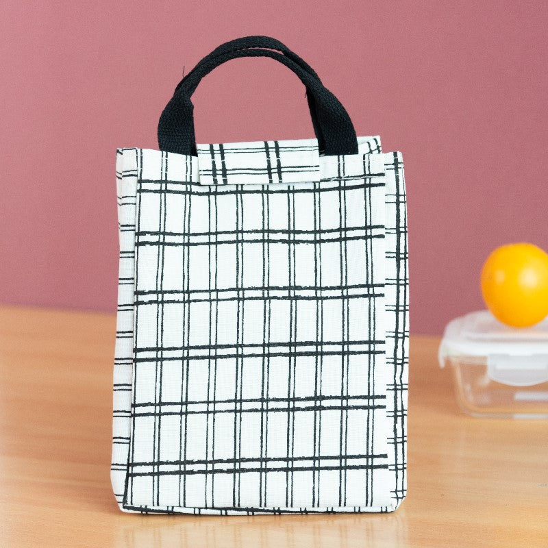 For The Minimalist Heat Insulated Lunch Bag Insulated Lunch Bags June Trading Subtle Check  