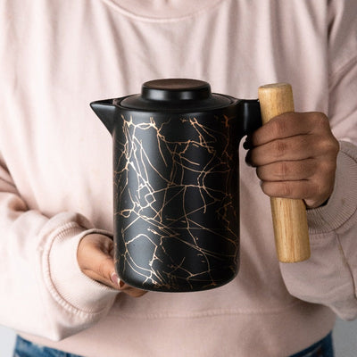 Gold Marble Pattern Tea Pot Drink Dispenser June Trading   