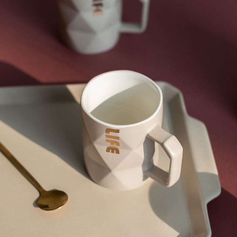 Geometrical Ceramic Tea Cup Coffee Mugs June Trading   