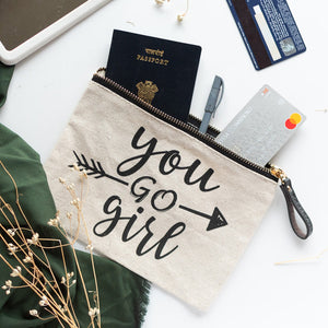You Go Girl - Canvas Pouch Pouch June Trading   