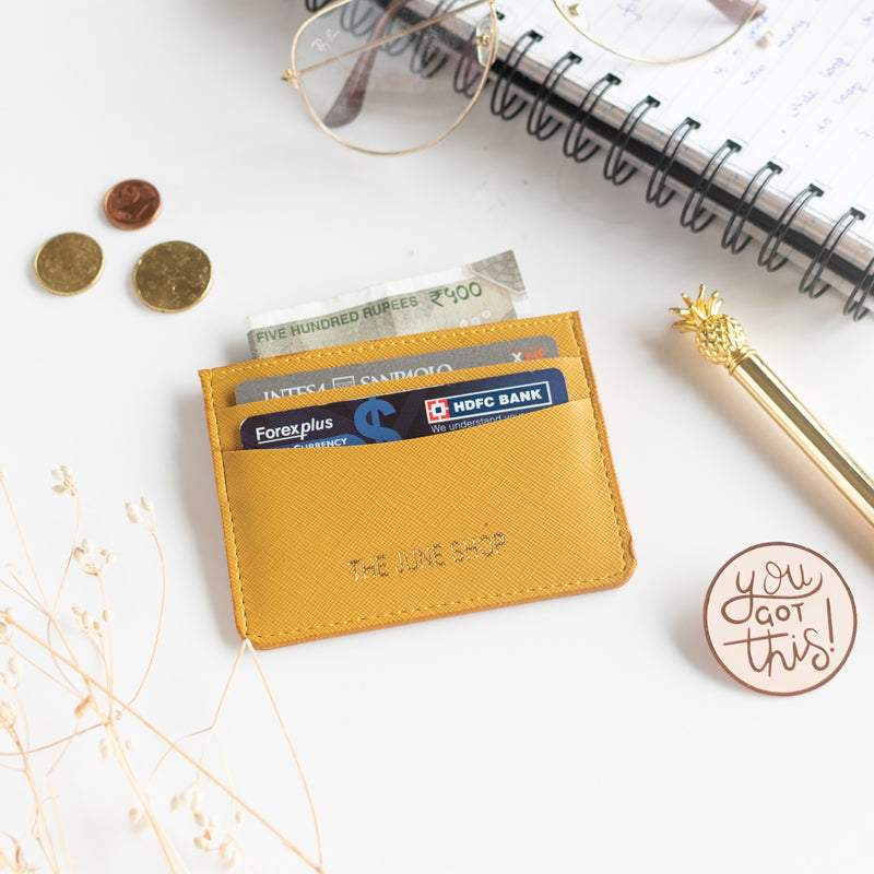 Card Holder Wallet Card Holder June Trading Mustard Yellow  