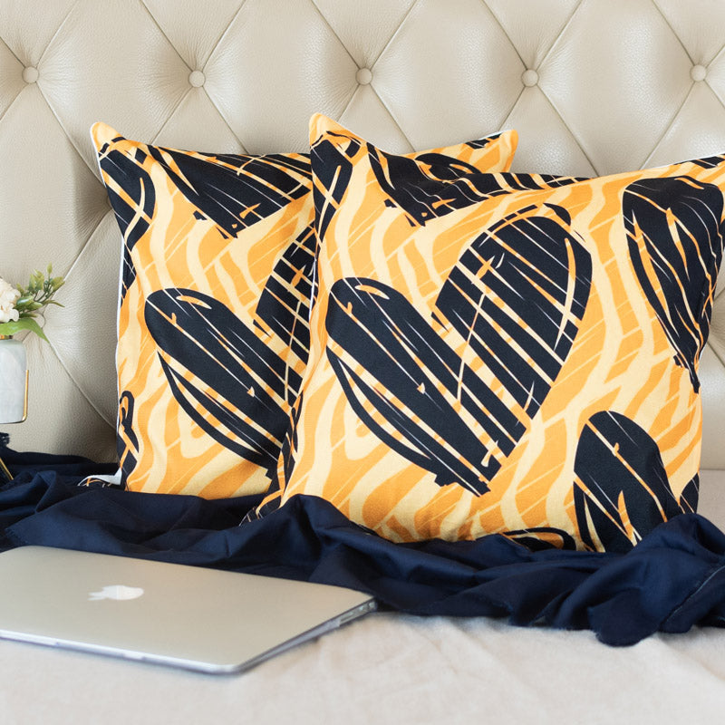 Heart Print Cushion Covers (Set of 2)