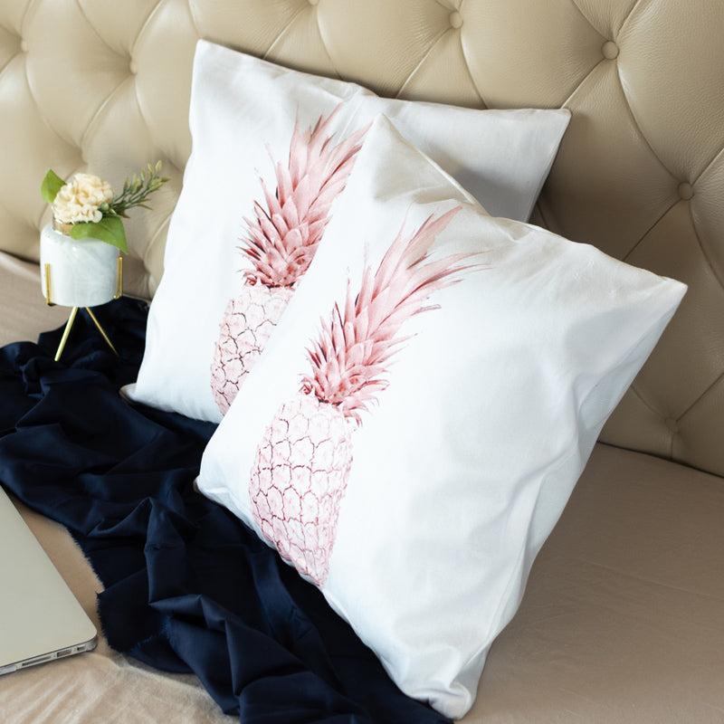 Pineapple Print Cushion Covers (Set of 2)