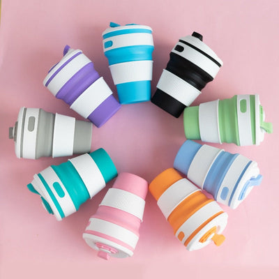 Silicone Travel Collapsible Coffee Cup Sippers June Trading   