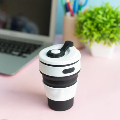 Silicone Travel Collapsible Coffee Cup Sippers June Trading Shadow Black  