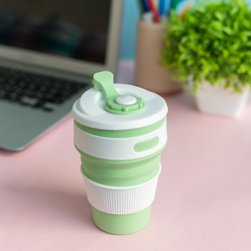 Silicone Travel Collapsible Coffee Cup Sippers June Trading Mint Green  