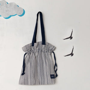 Blue Stripes Print Shoulder Bag Shoulder Bag June Trading   