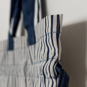 Blue Stripes Print Shoulder Bag Shoulder Bag June Trading   