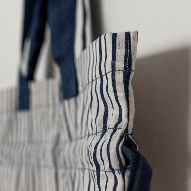 Blue Stripes Print Shoulder Bag Shoulder Bag June Trading   