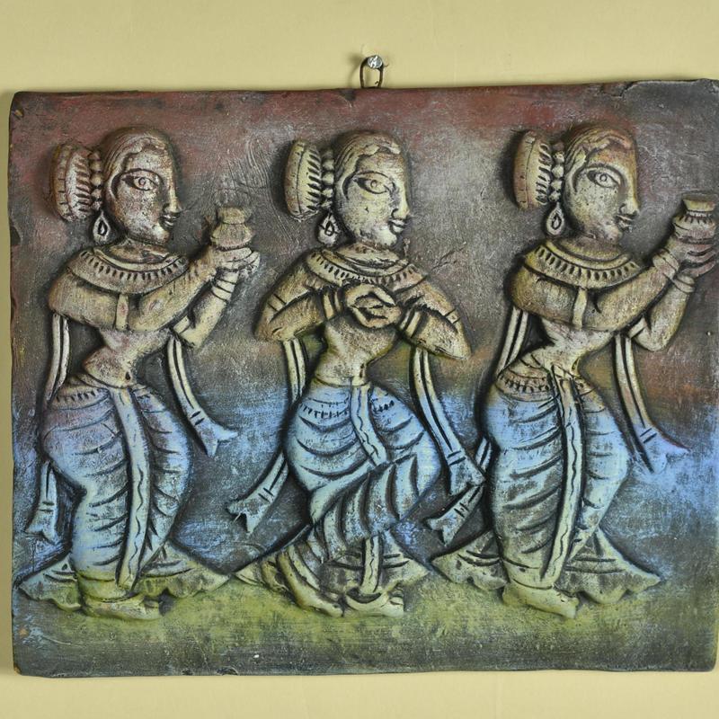 Sowpeace Premium Terracotta Abstract Three Women Wall Art