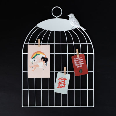 Bird Cage - Photo Holder Wall Grid Photo Holder Grid June Trading White  