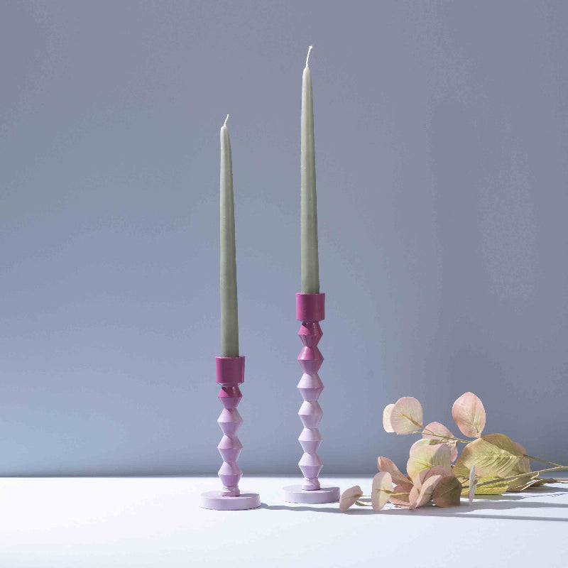 Ombre Prism Aluminum Candle Stands (Set Of 2)