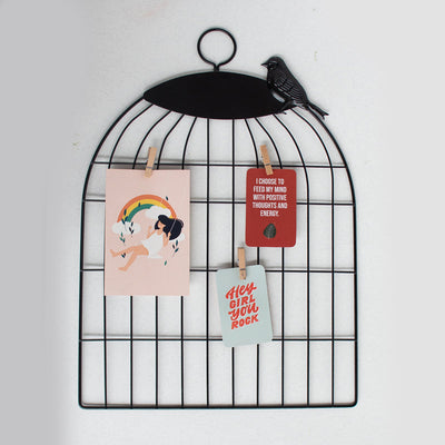 Bird Cage - Photo Holder Wall Grid Photo Holder Grid June Trading Black  