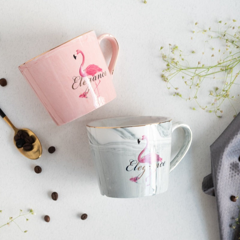Dreamy Flamingo Marble Coffee Mug Coffee Mugs June Trading   