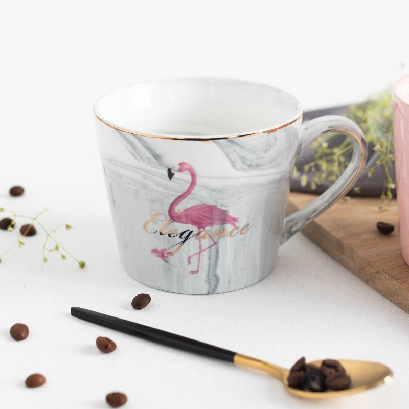 Dreamy Flamingo Marble Coffee Mug Coffee Mugs June Trading   