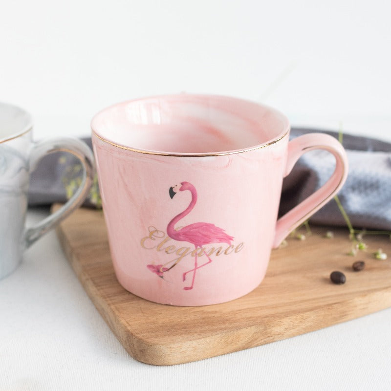 Dreamy Flamingo Marble Coffee Mug Coffee Mugs June Trading Candy Pink  