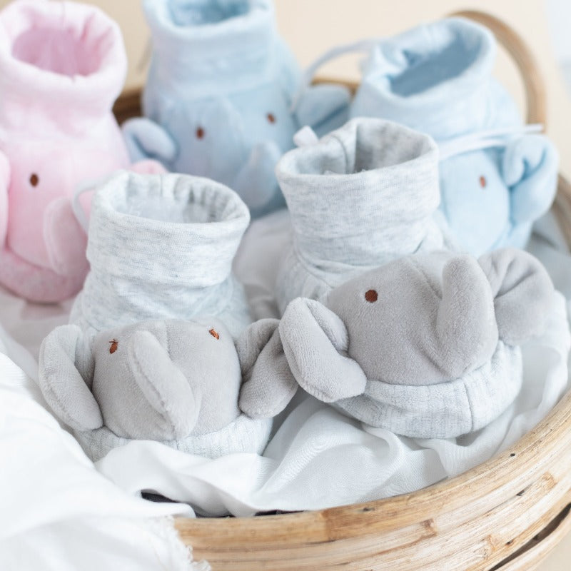 Cute Elephant - Baby Socks - Grey