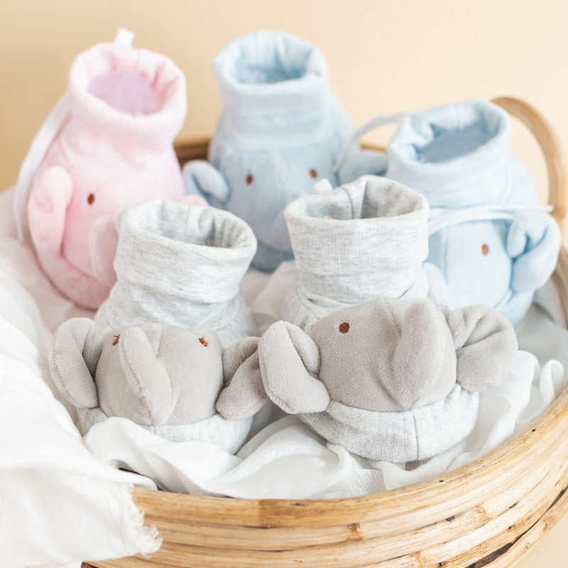 Cute Elephant - Baby Socks - Blue Baby Shoes June Trading   